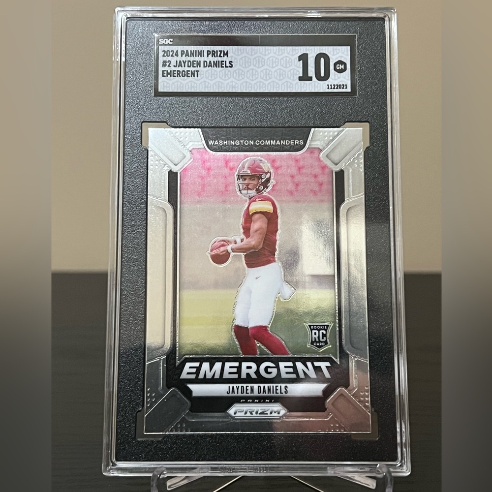2024 Prizm Emergent Jayden Daniels SGC 10 Graded Rookie RC Card Commanders 🔥💥🏈